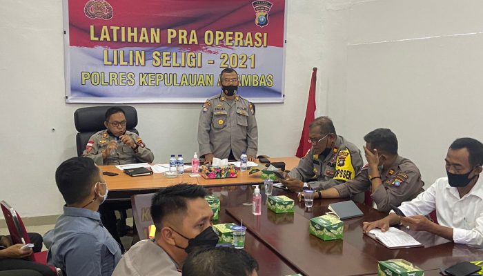 Jelang Nataru, Polres Anambas Gelar Latihan Pra Operasi Lilin Seligi 2021