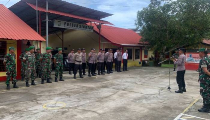 Quick Win Presisi, Polsek Siantan Apel Bersama Koramil 02 Tarempa