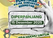 Pemprov Kepri Perpanjang Pemutihan Pajak Kendaraan hingga 15 Desember 2025