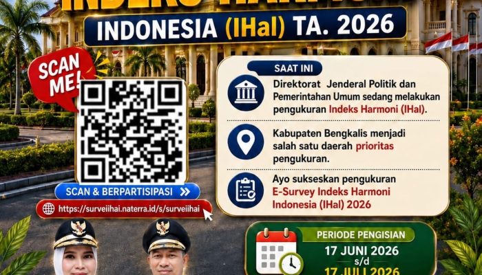 Bengkalis Pimpin Perolehan Responden IHaI Riau, Bupati Kasmarni Ajak Warga Terus Berpartisipasi
