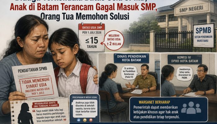 Diduga Terkendala Batas Usia SPMB, Anak di Batam Terancam Gagal Masuk SMP, Orang Tua Memohon Solusi