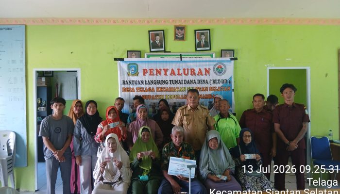 Tepat Waktu, Pemdes Telaga Salurkan Bantuan BLT KPN Kepada Warga