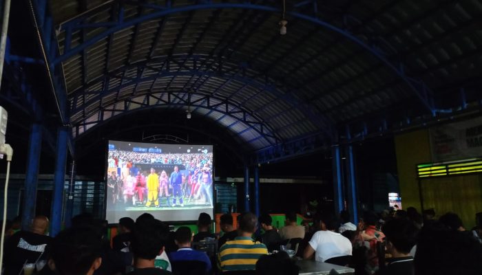 Wabup Raja Bayu Nobar Final Piala Dunia di Pelabuhan Damai