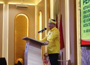 Ketua DPD I Partai Golkar Provinsi Kepulauan Riau, Dr. Ade Angga, secara resmi membuka Musyawarah Daerah (Musda) VI DPD II Partai Golkar Kota Tanjungpinang di Hotel Alture, Minggu (5/7/2026). (Foto: Ist)