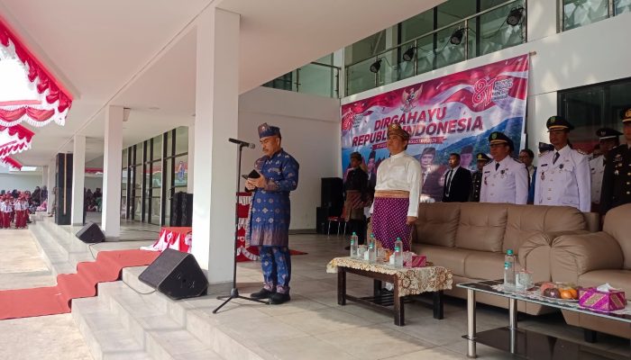 H. Mustamin Bakri Hadiri Upacara HUT ke-81 RI di PLBN Serasan, Bacakan Teks Proklamasi