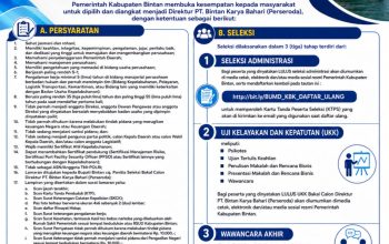 Pemkab Bintan Buka Seleksi Pimpinan PT Bintan Karya Bahari