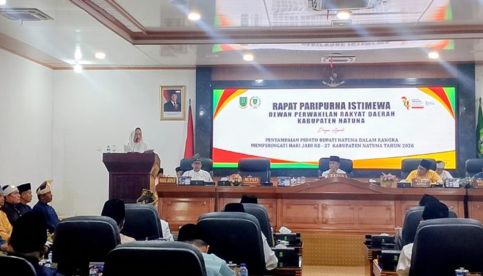 Rapat Paripurna Istimewa DPRD Natuna, Bupati Cen Sui Lan Sampaikan Pidato Hari Jadi ke-27