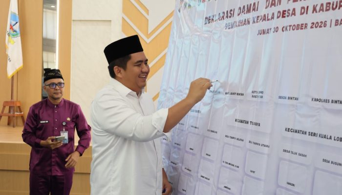 Buka Deklarasi Damai Pilkades, Bupati Bintan Ajak Semua Pihak Jaga Kondusifitas Demokrasi Desa